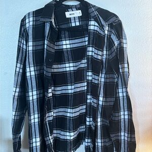 Hollister Black and White Button Down Shirt